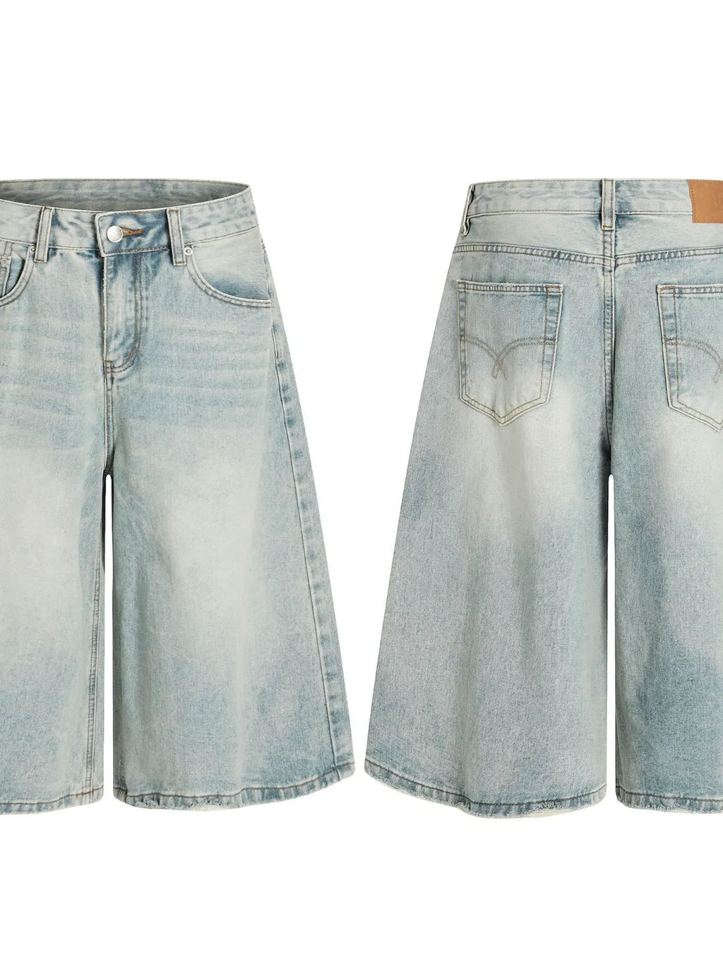 Men's Wash Wide Leg Denim Shorts