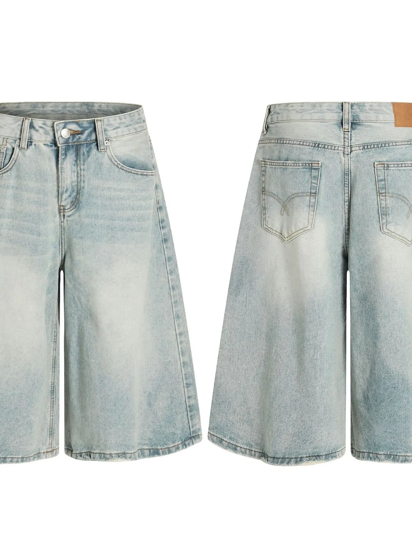 Men's Wash Wide Leg Denim Shorts