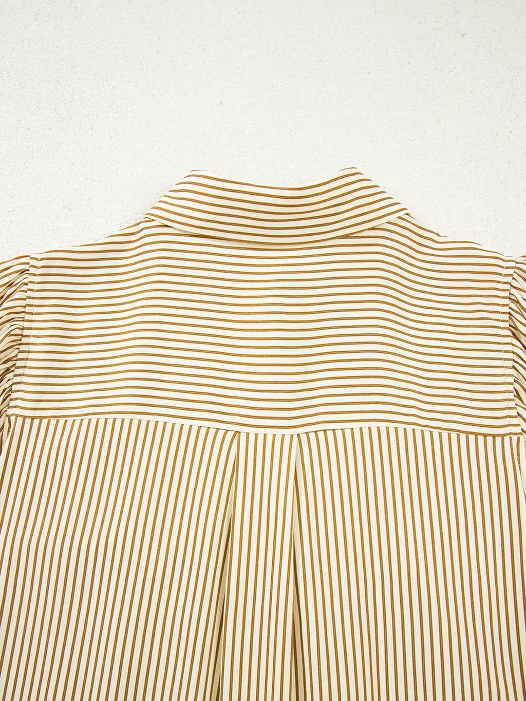 Stripe Collared Neck Cuffed Long Sleeve Drop Waist Mini Dress