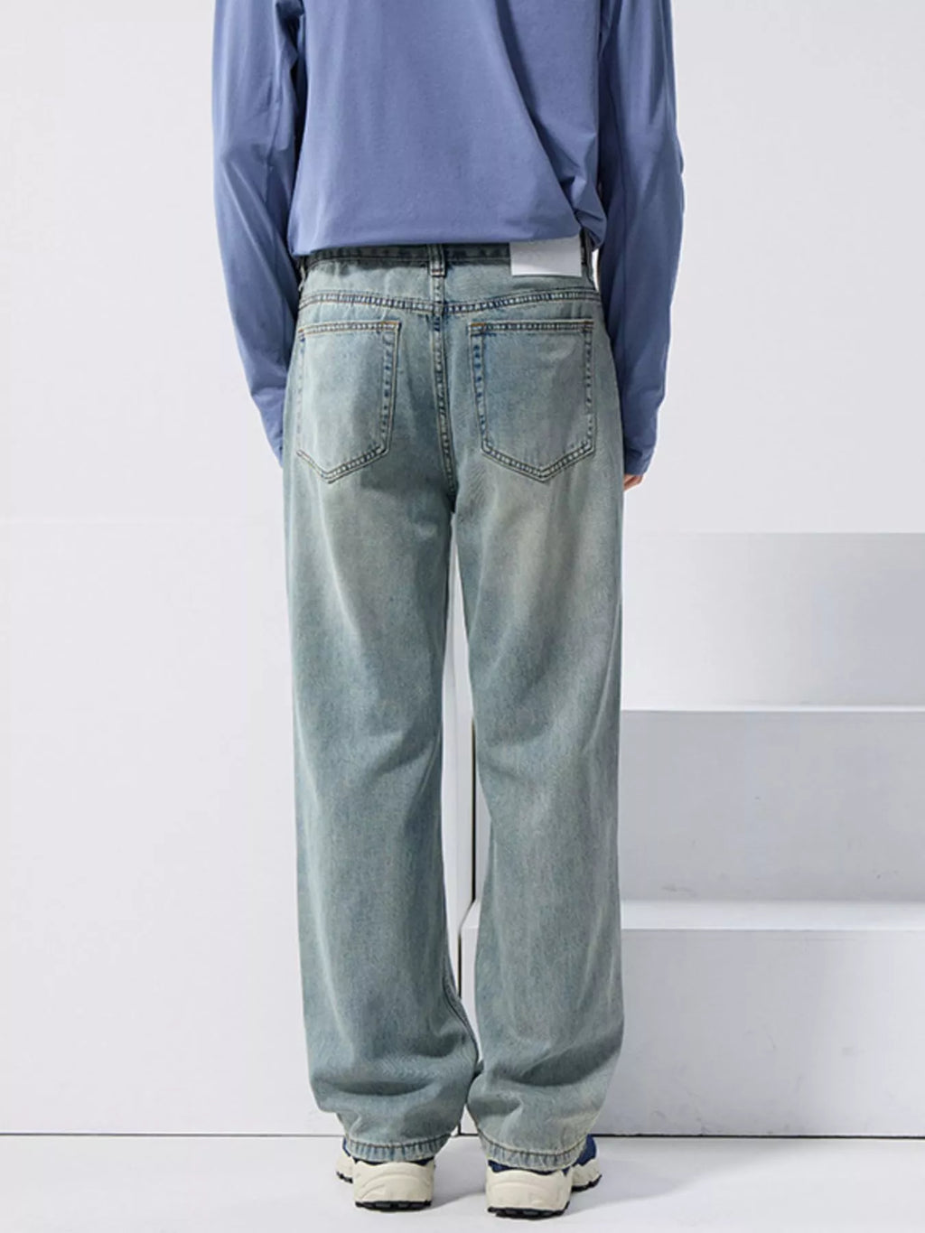 Men's Distressed Wide Leg Jeans
