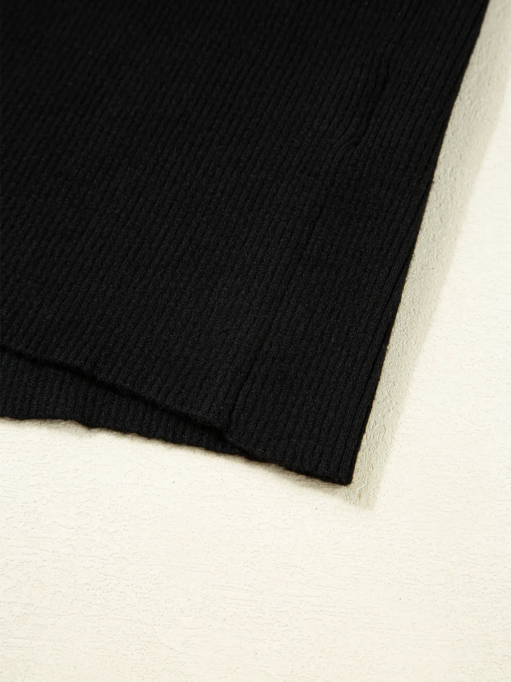 Ribbed Knit Cold Shoulder Sweater