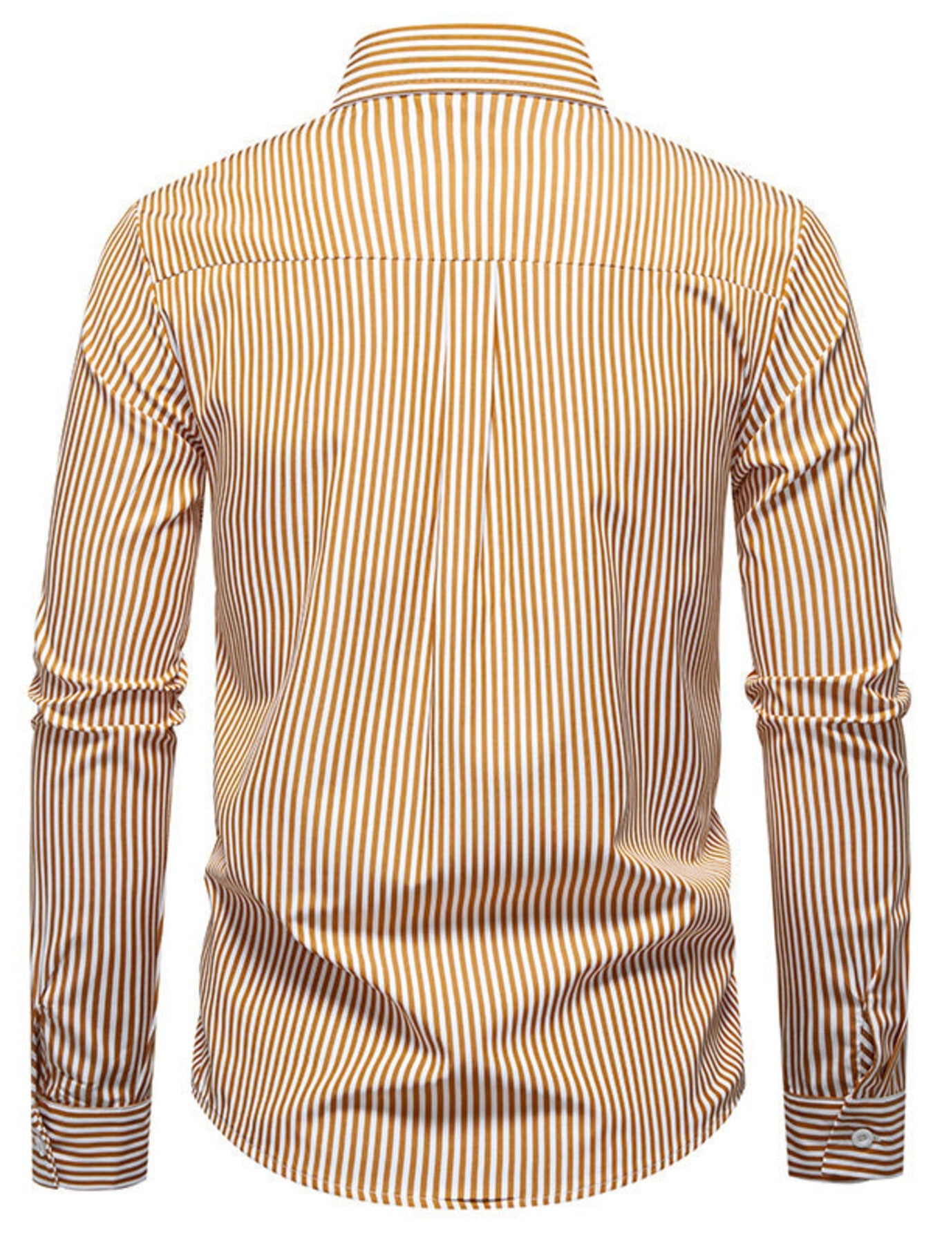 Men's Striped Woven Pattern Long Sleeve Shirt