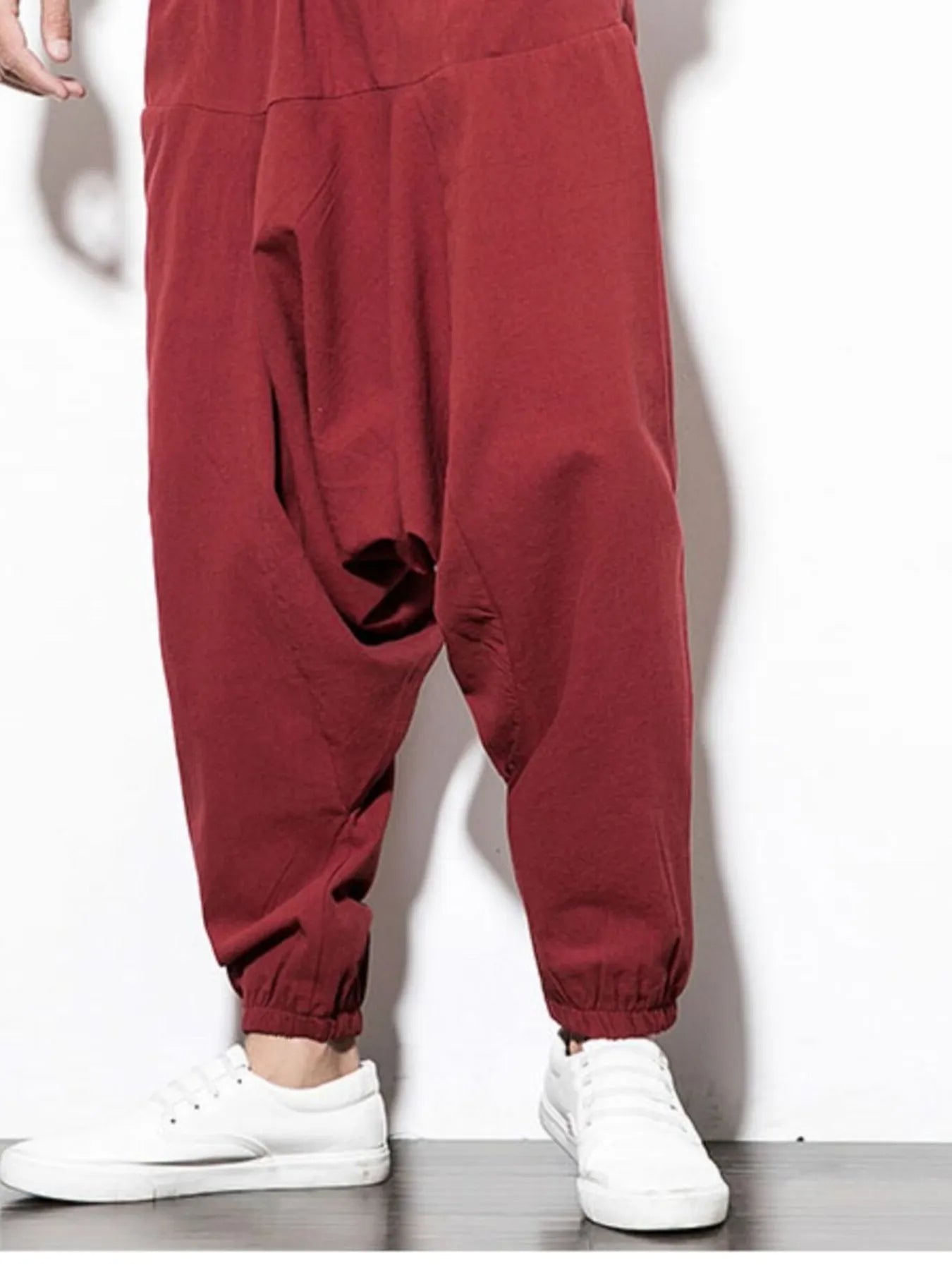 Men's Plus Size Casual Drop Crotch Jogger Pants