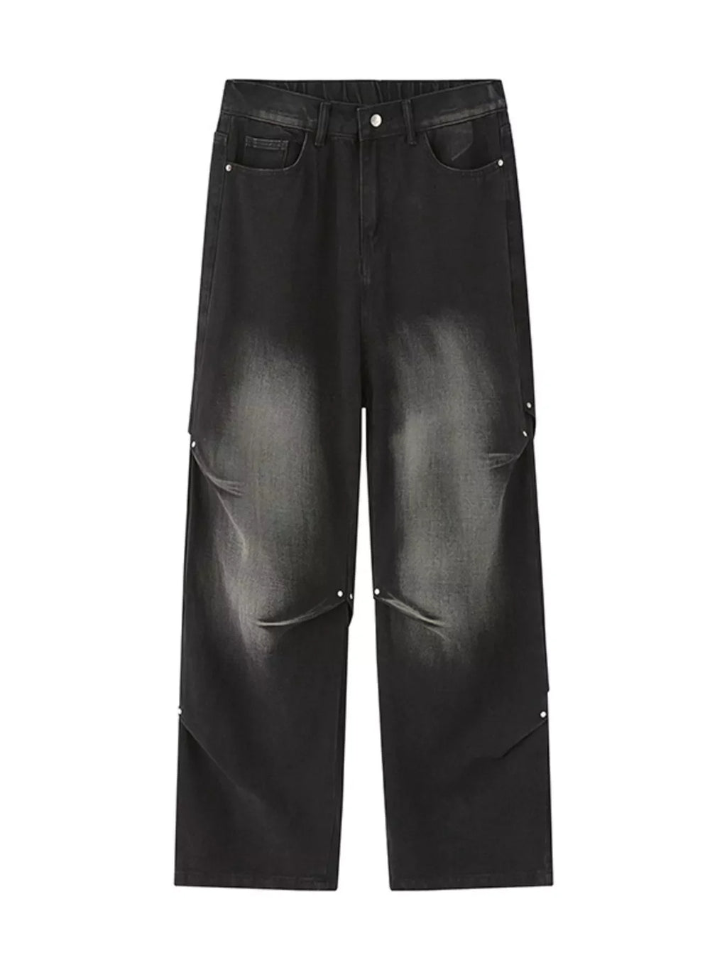 Men's Full Size Vintage Wash Wide Leg Jeans Plus Size