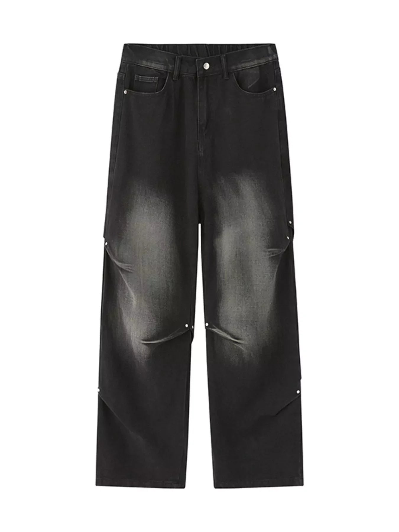 Men's Full Size Vintage Wash Wide Leg Jeans Plus Size