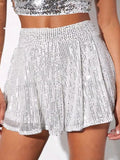 Sequin High Waist Shorts