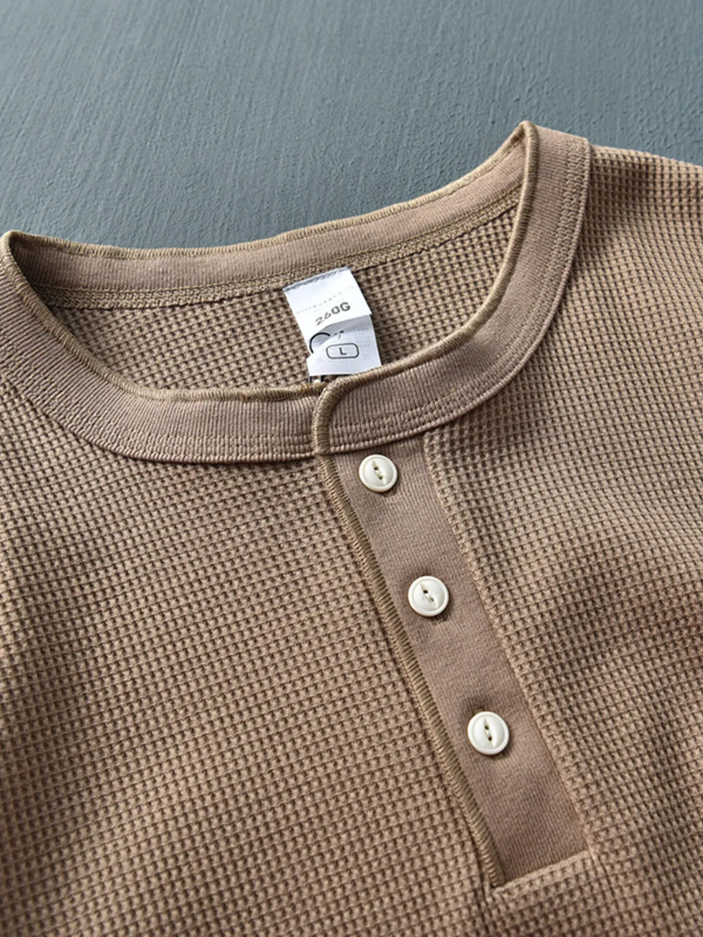 Men's Plus Size Button Detail Long Sleeve T-Shirt