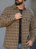 Men's Casual Plaid Long Sleeve Shirt