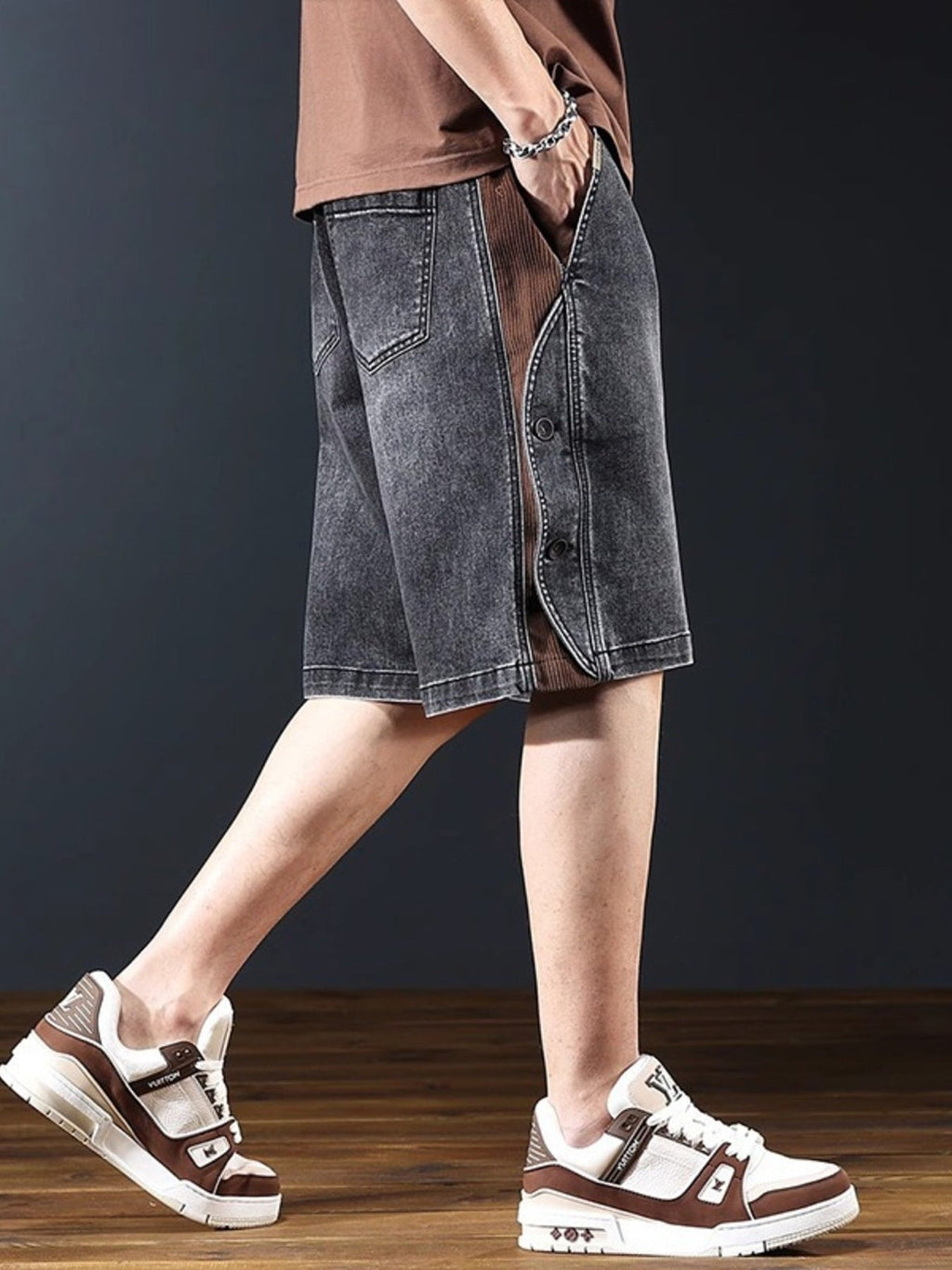 Men's Plus Size Wide Leg Denim Shorts