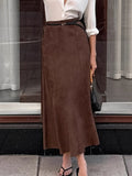 Suede Midi Skirt