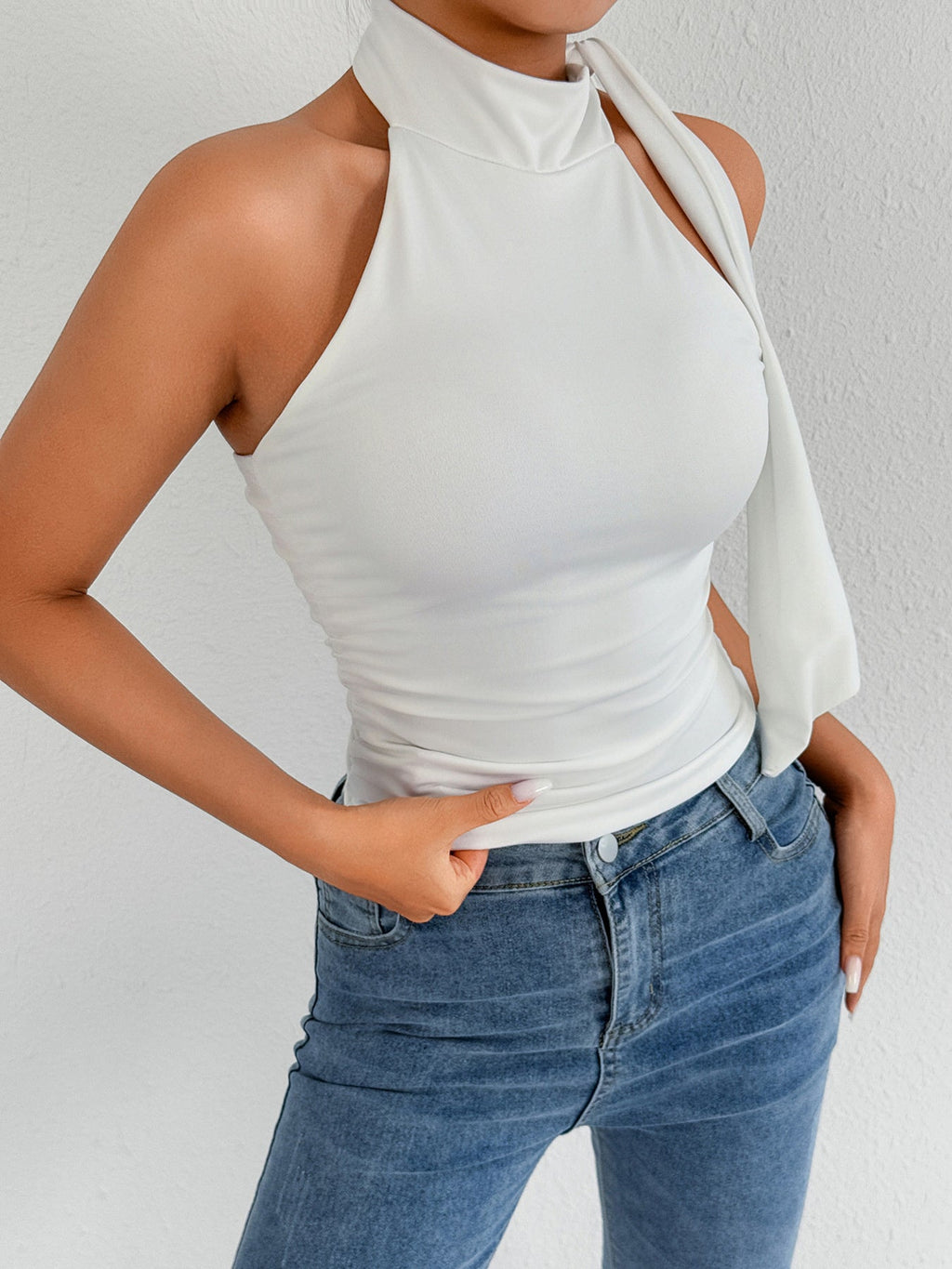 Halter Neck Ruched Top