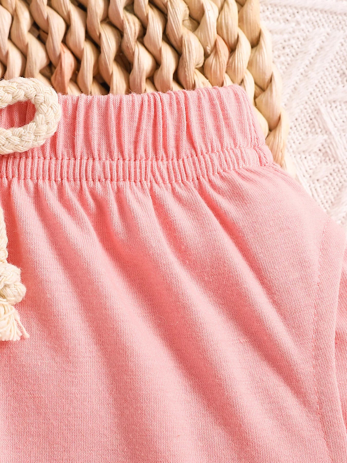 Children's Letter Round Neck Tee and Shorts Set