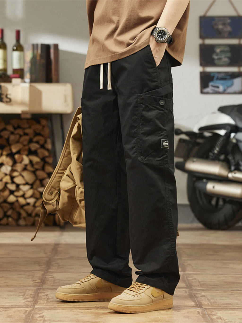 Men's Plus Size Wide Leg Cargo Pants