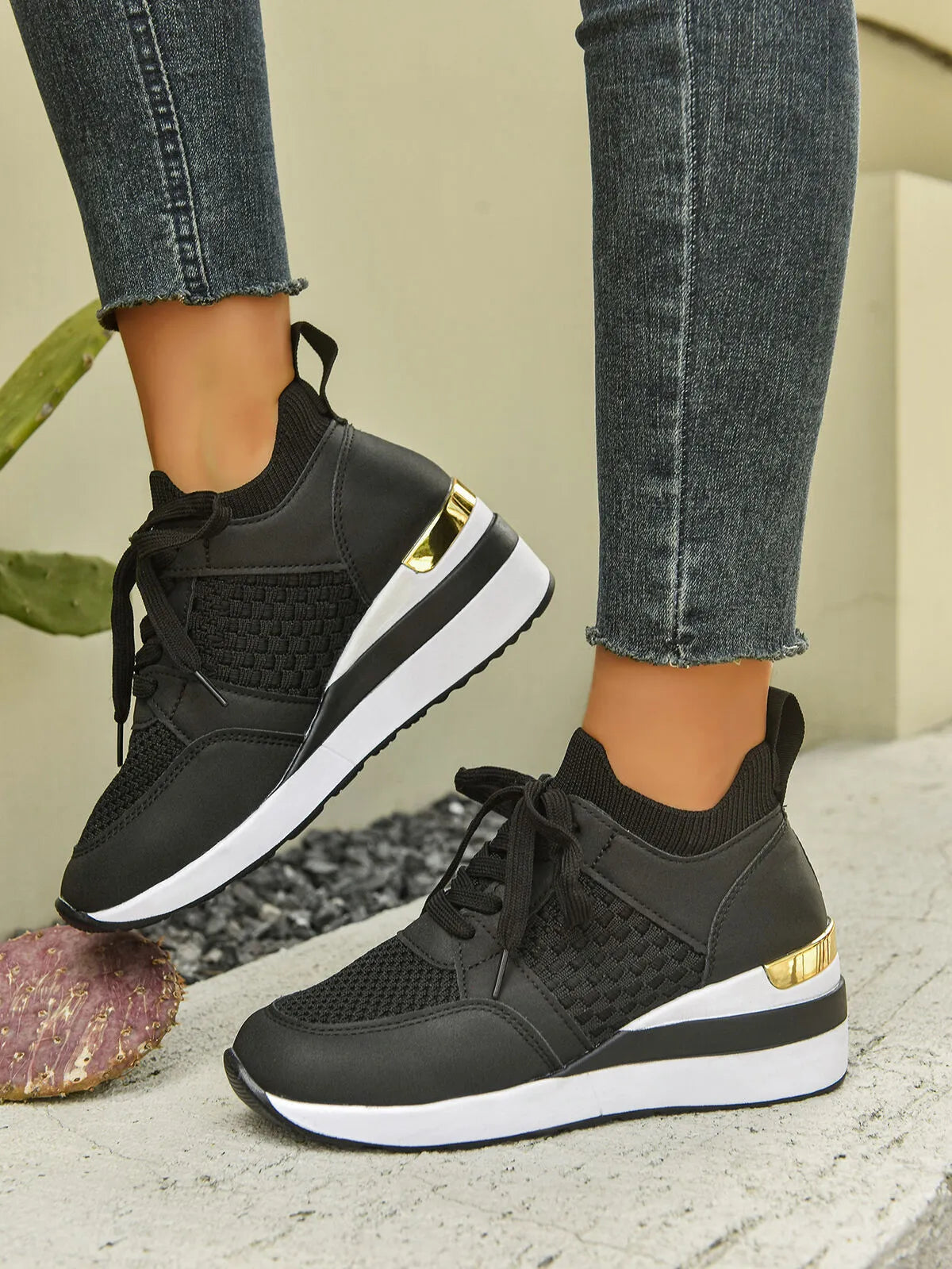 Lace Up Wedge Athletic