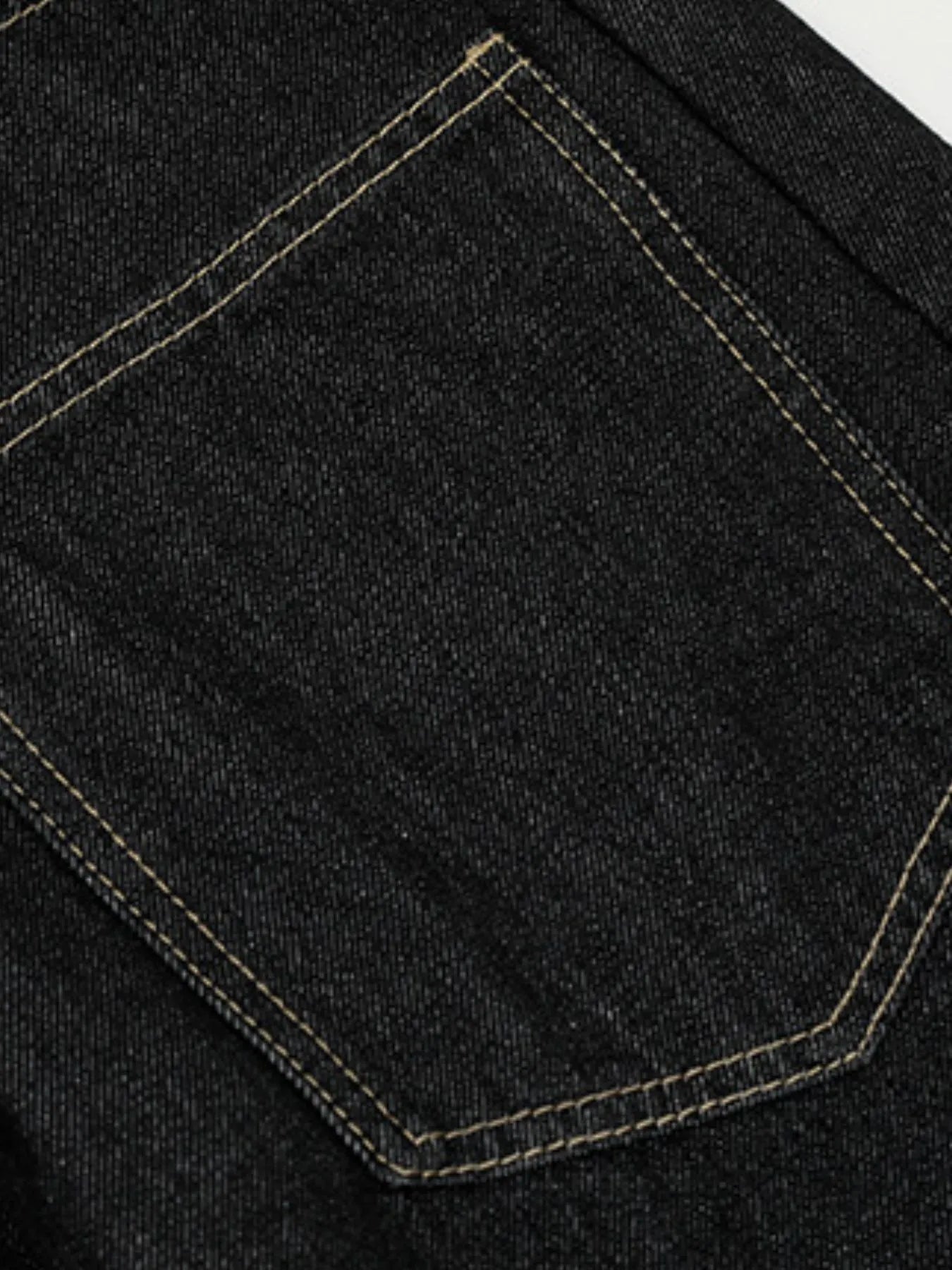 Men's Two-Tone Wide Leg Jeans with Contrast Stitching