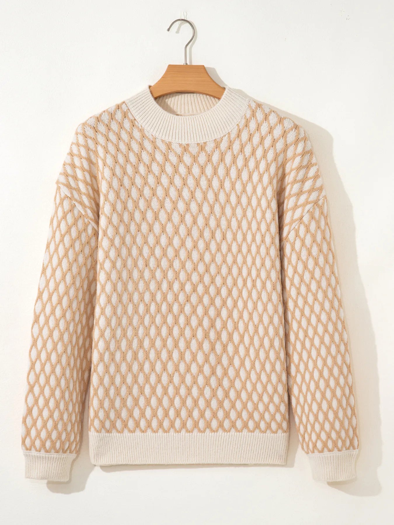 Textured Knit Mock Neck Sweater