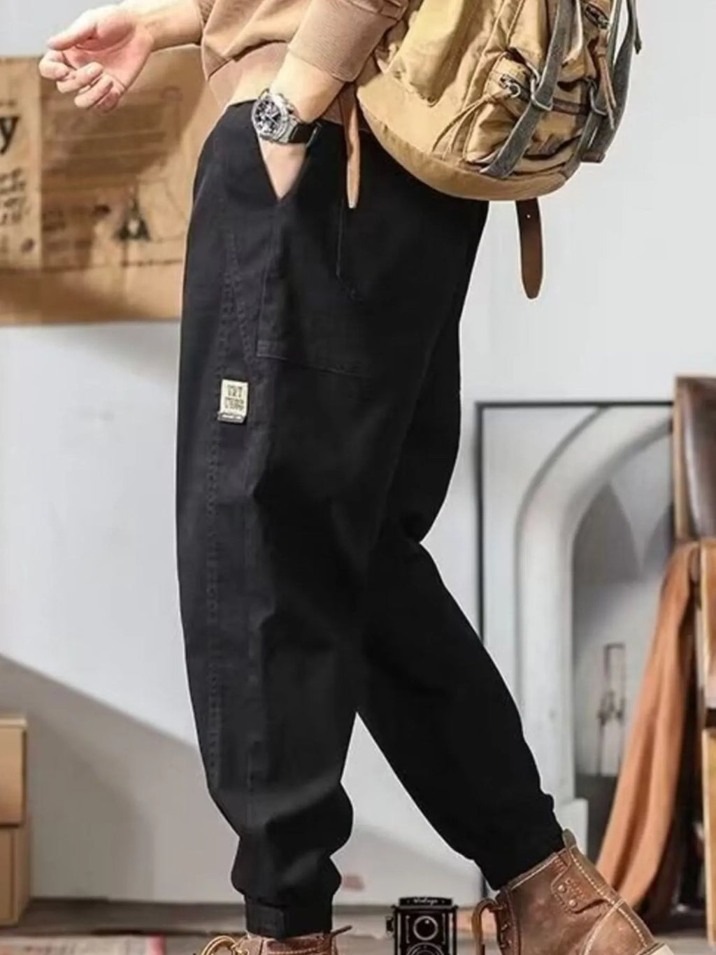 Men's Plus Size Drawstring Loose Fit Joggers