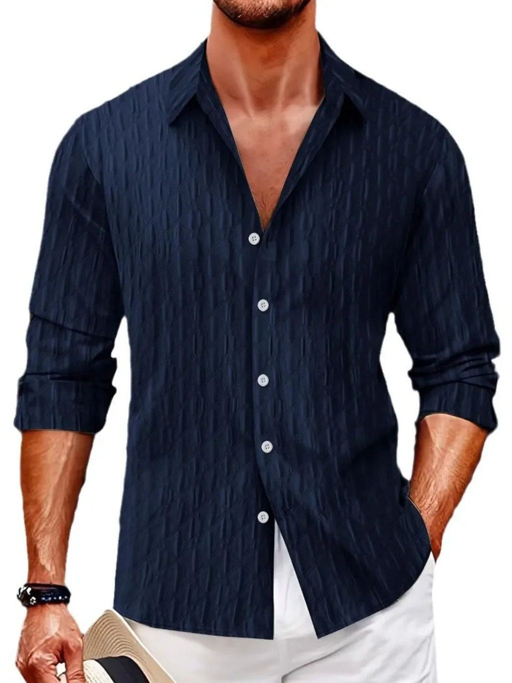 Men's Full Size Button Up Long Sleeve Shirt Plus Size