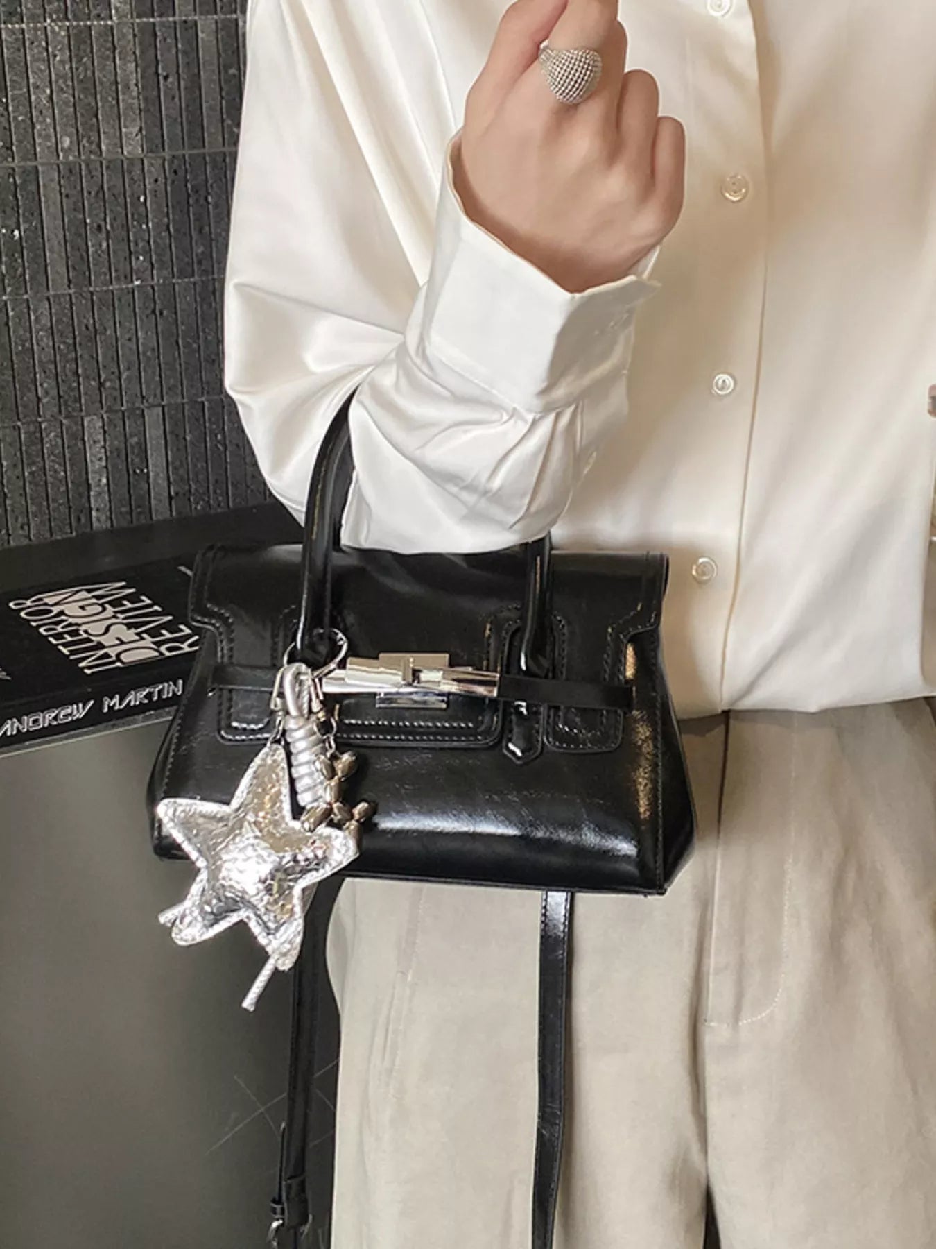 Leather Top Handle Crossbody Bag