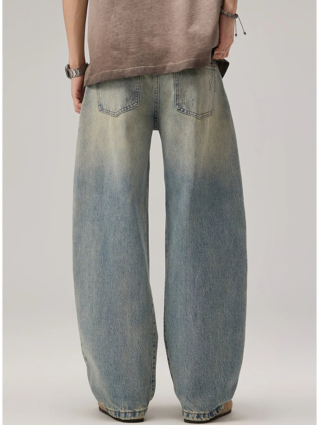 Men's Vintage Wash Wide Leg Jeans