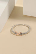 925 Sterling Silver Inlaid Zircon Infinity Symbol Ring
