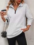 Quarter Zip Dropped Shoulder Sweatshirt