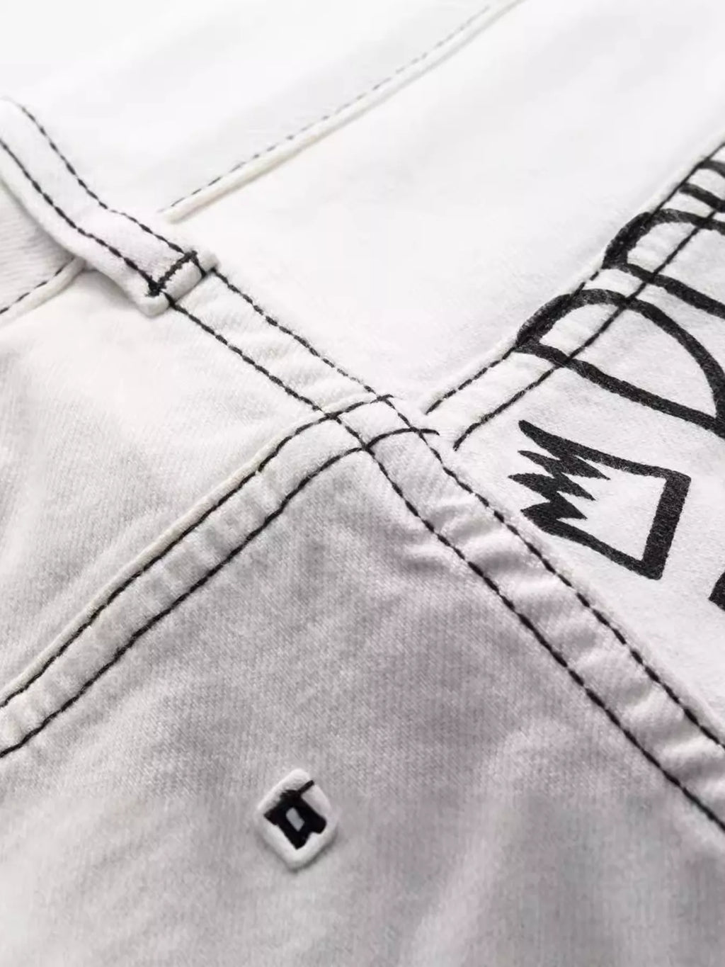 Men's Graffiti Print Slim Fit Jeans
