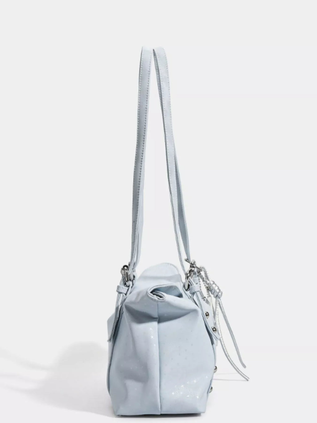 Leather Shoulder Bag with Star Charm