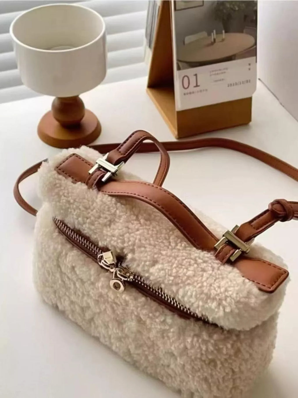 Lamb Wool Crossbody Bag