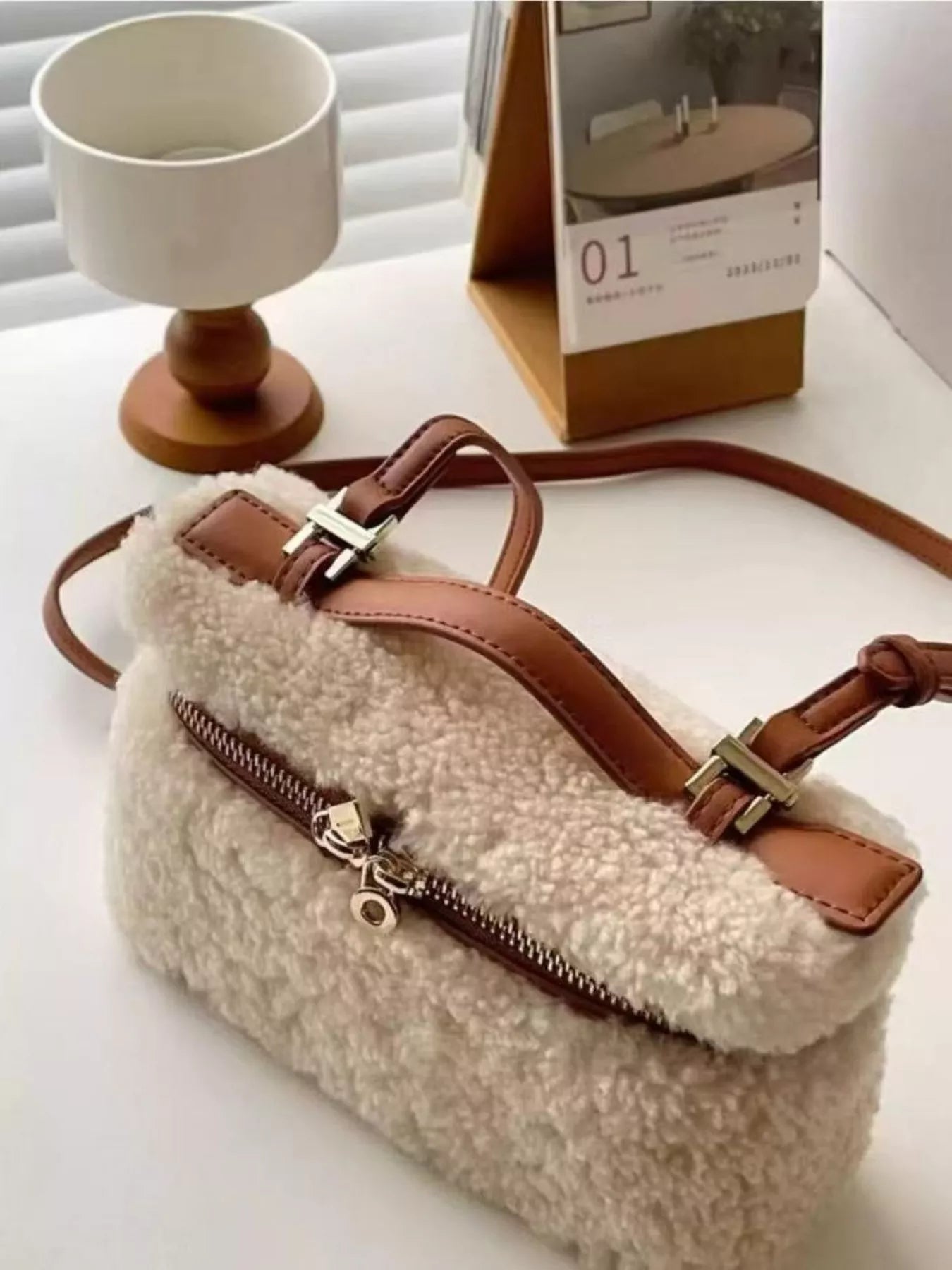 Lamb Wool Crossbody Bag