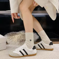Striped Lace Up Casual Sneakers