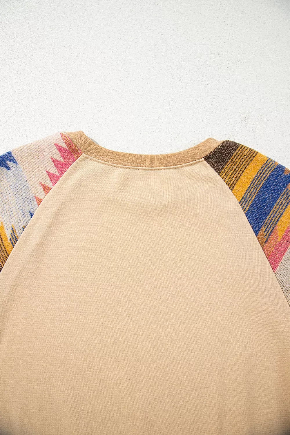 Sequined Rodeo Graphic Aztec Bubble Sleeve Patchwork Western Sweatshirt