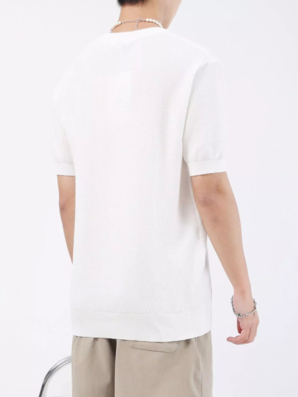 Men's Plus Size Casual Knitted Henley T-Shirt