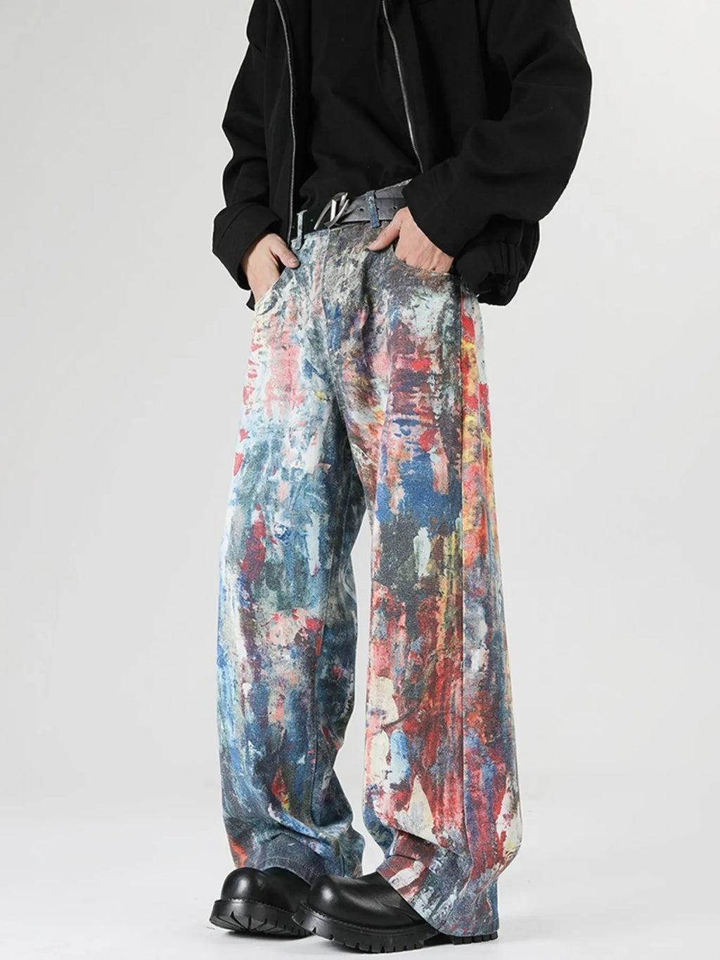 Men's Full Size Wide Leg Jeans Plus Size