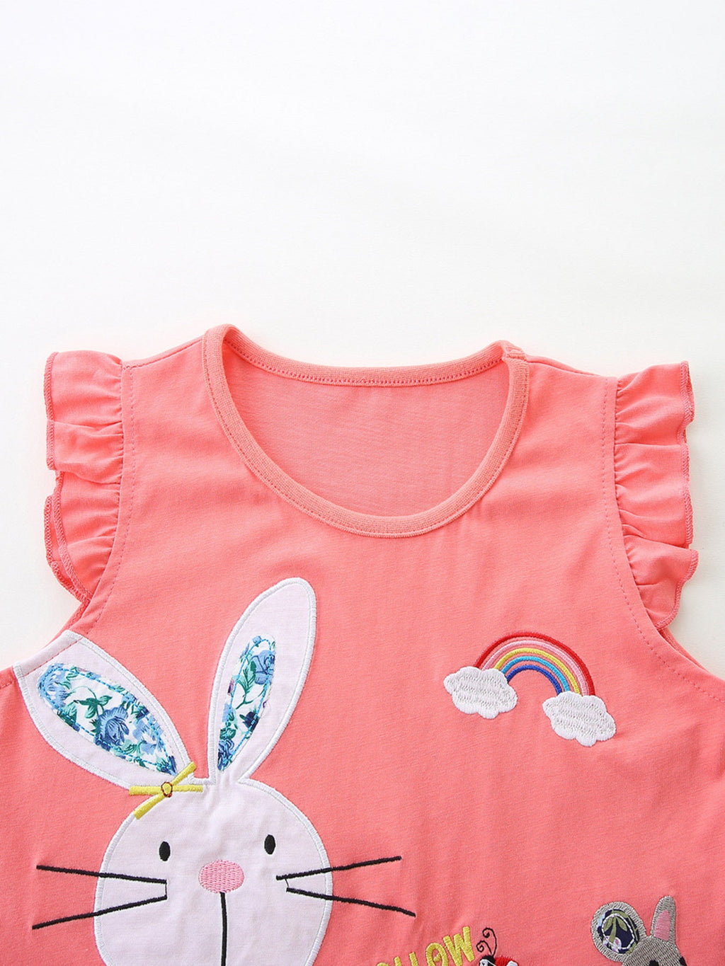 Children's Bunny Heart Print Top and Shorts Set