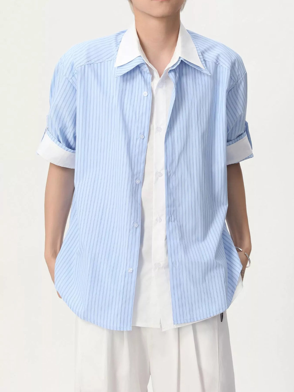 Men's Striped Button Up Shirt