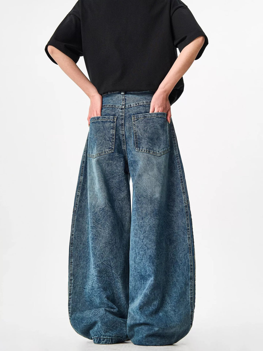Men's Full Size Striped Wide Leg Jeans Plus Size