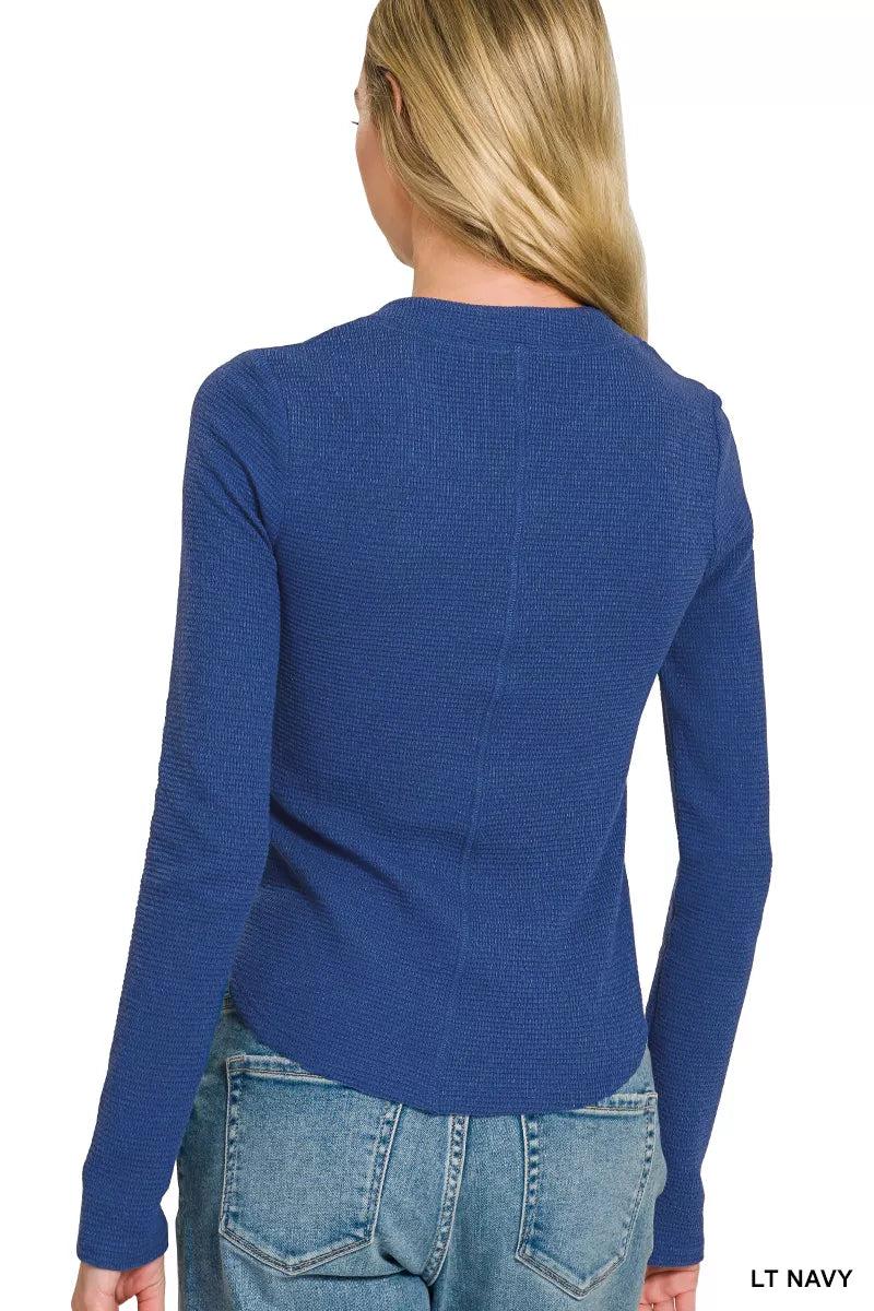 Zenana Double Knit Snap Button Shirts