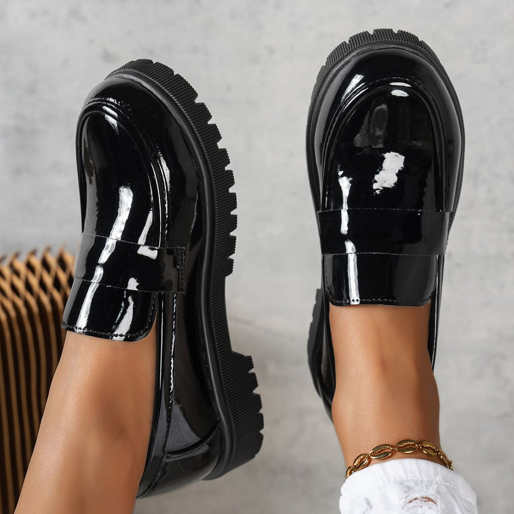 Round Toe Platform Loafers