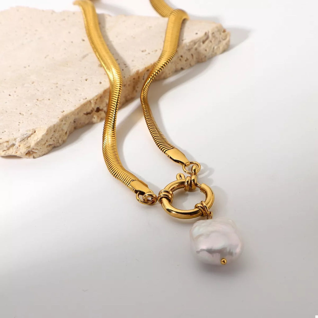 18K Gold-Plated Freshwater Pearl Pendant Necklace