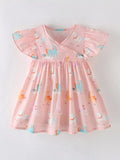 Children's Unicorn Print Flutter Sleeve Dress