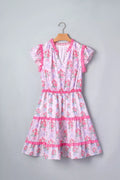 Tiered Ruffles Sleeveless Summer Floral Dress