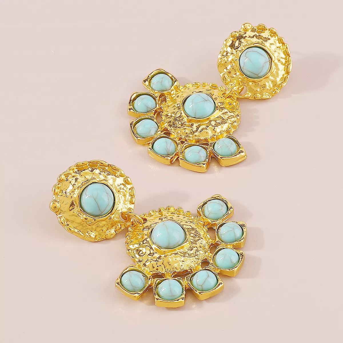 18K Gold-Plated Turquoise Dangle Earrings