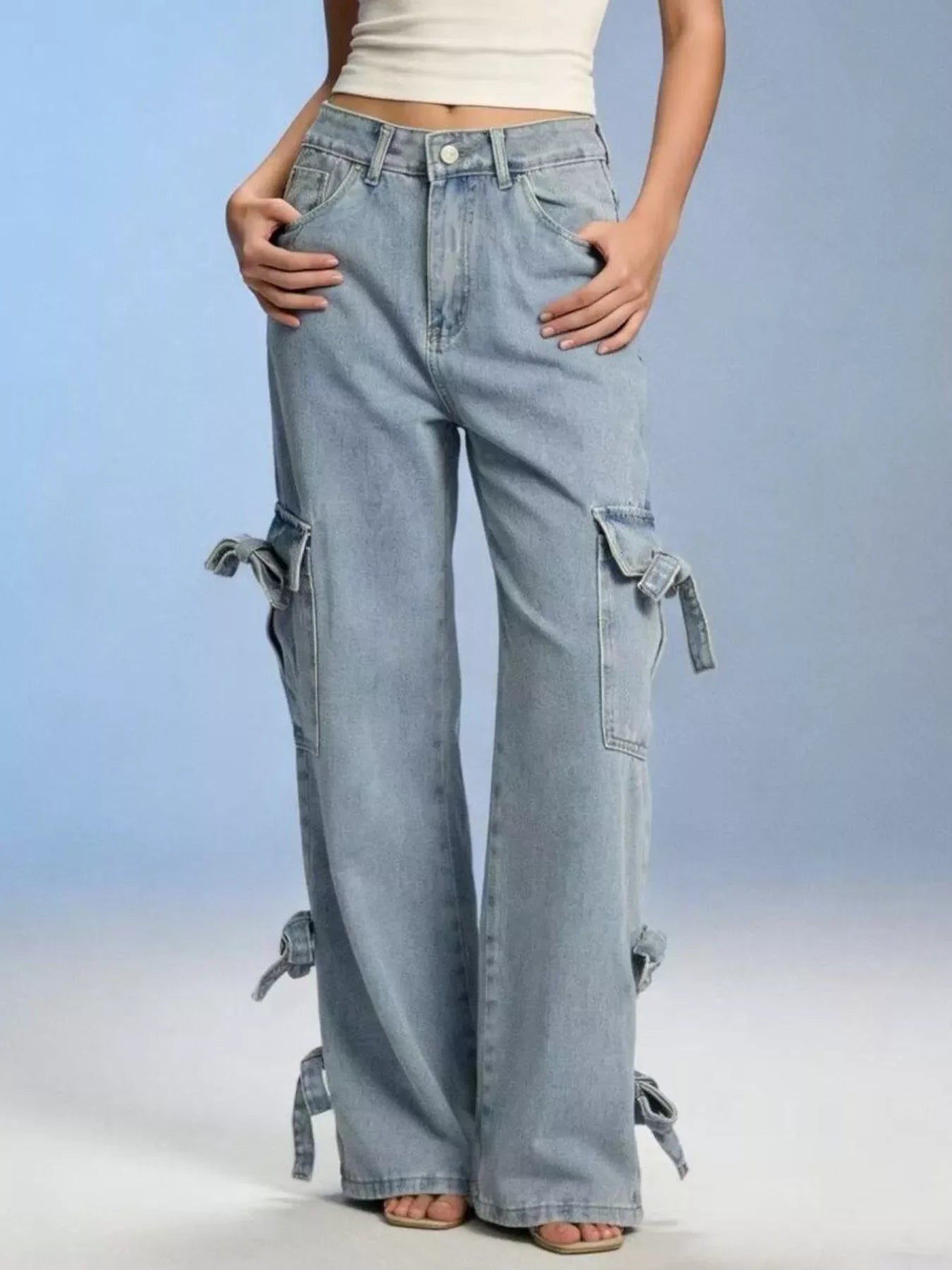 Bow Wide Leg Jeans