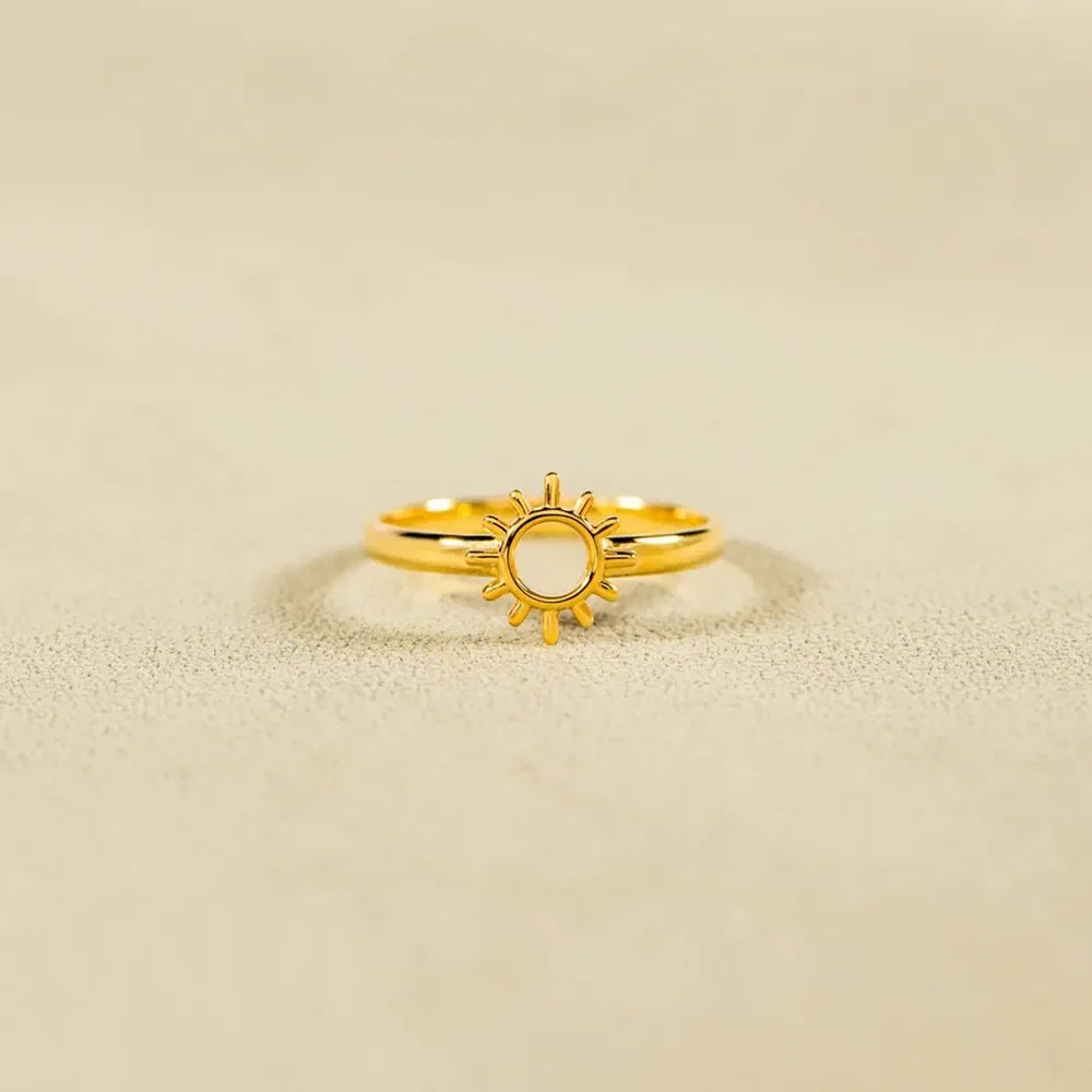 Sun Shape 18K Gold-Plated Ring