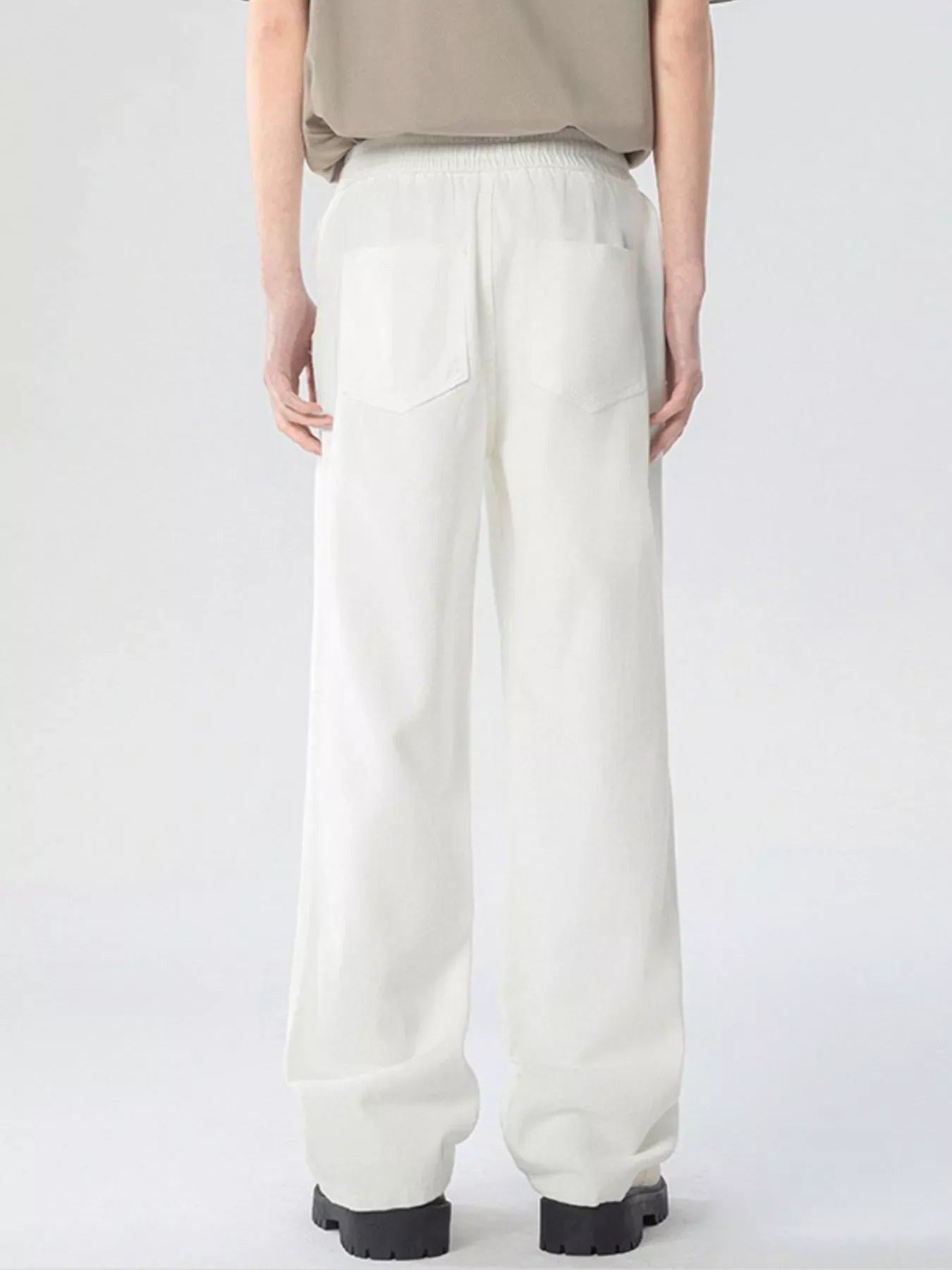 Men's Full Size Loose Fit Drawstring Linen Pants Plus Size