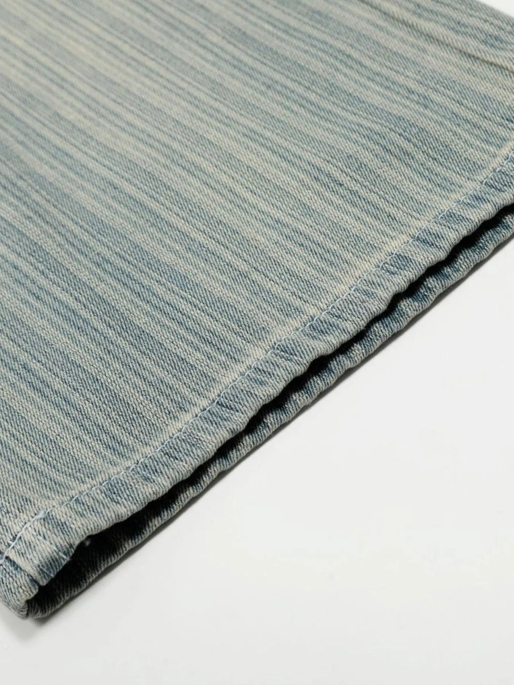 Men's Washed Pinstripe Wide Leg Jeans