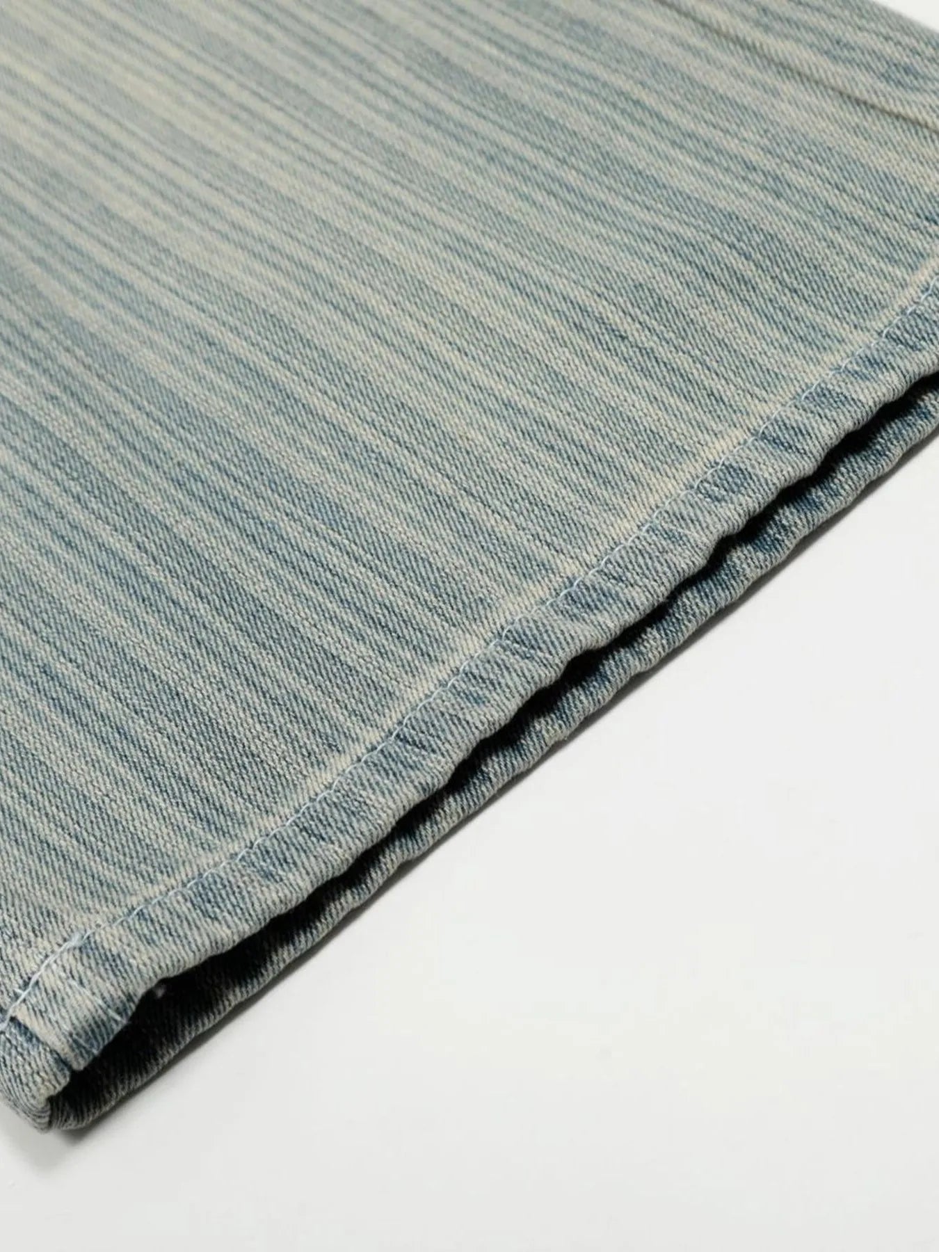 Men's Washed Pinstripe Wide Leg Jeans
