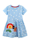 Children's Polka Dot Ladybug Round Neck Dress