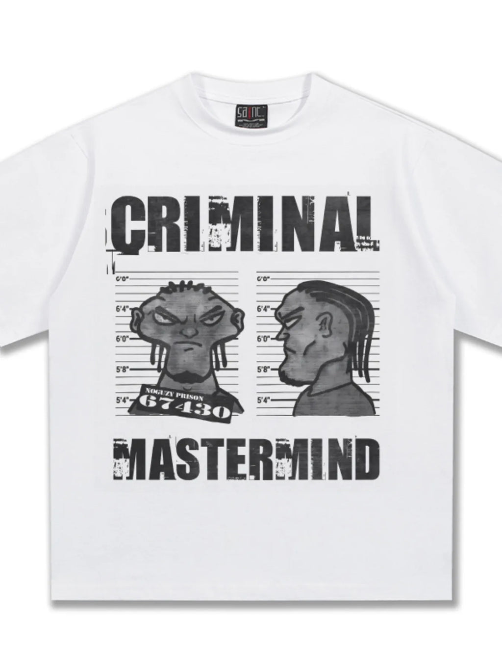 Men's Criminal Mastermind Graphic Oversized T-Shirt